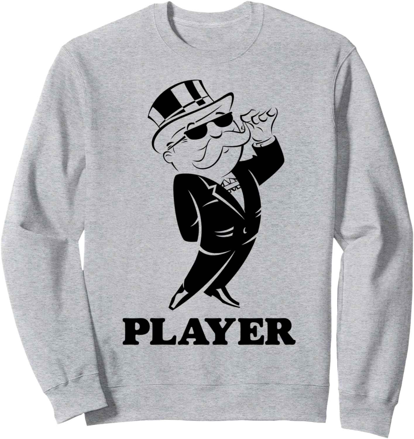 

Толстовка с портретом игрока в «Монополию» мистера Монополии с закрученными усами Monopoly, серый
