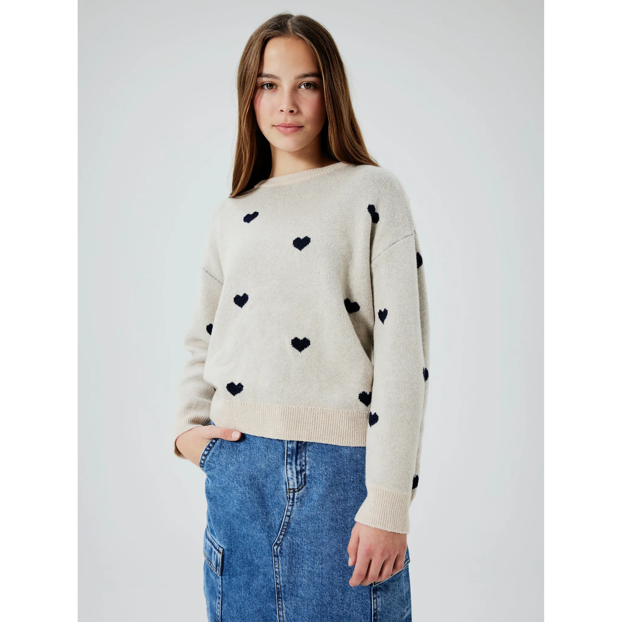 

Name It Свитер с круглым вырезом «NKFODESSA LS KNIT BF», цвет Pure Cashmere