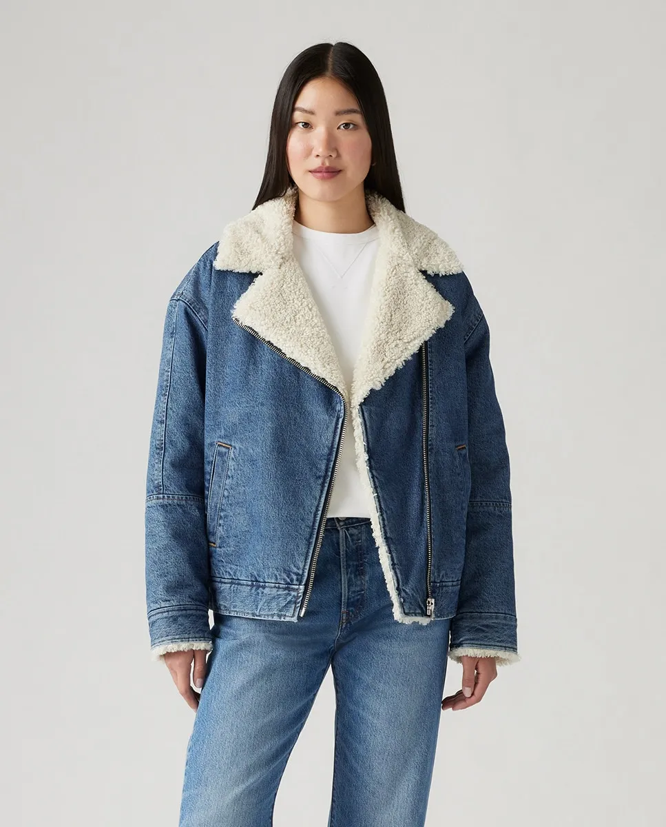 

Женская джинсовая куртка с подкладкой из овчины Levi's, тёмно-синий
