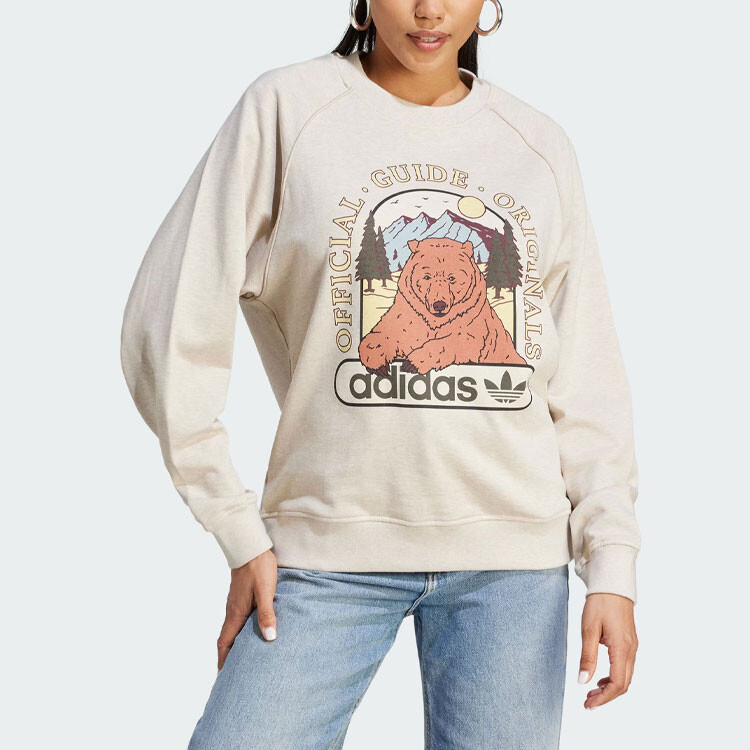 Свитшот BEAR женский светло-хаки Adidas Originals — фото 2