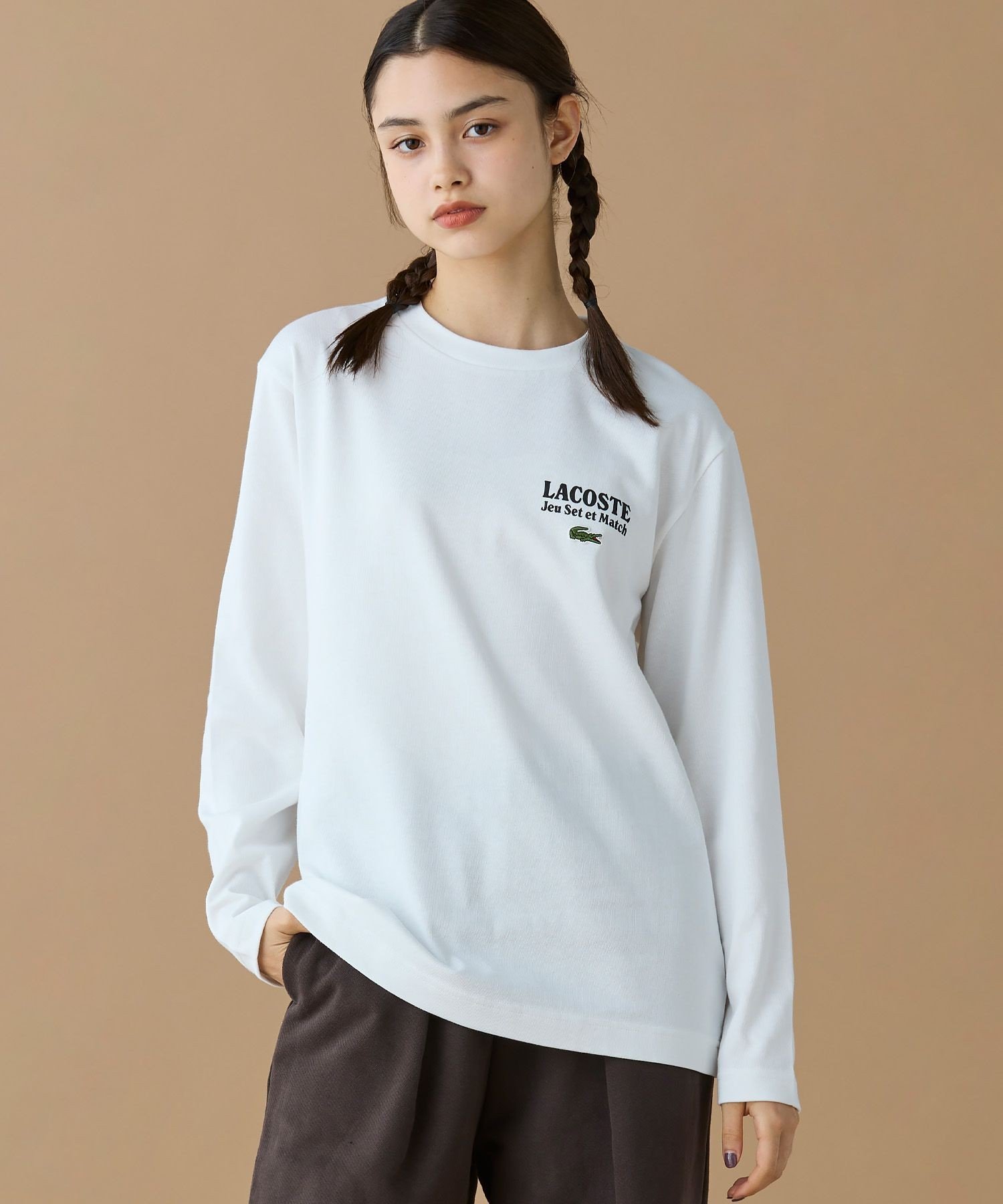 Футболка с длинными рукавами Jeu Set et Match LACOSTE, White — фото 3