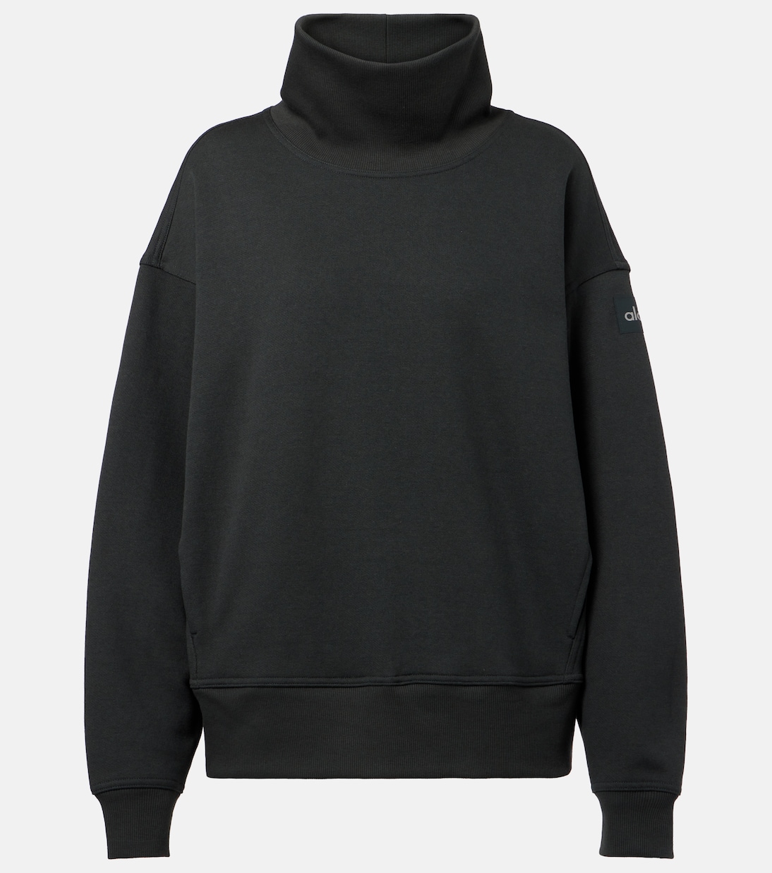 

Мягкий хлопковый свитшот из френч терри с эффектом размытости Alo Yoga, Charcoal Green
