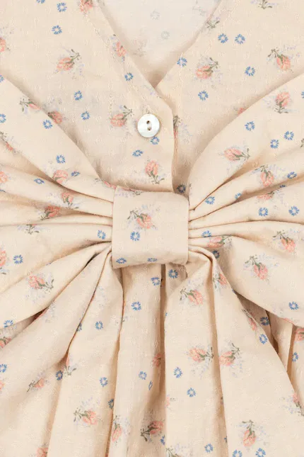 Платье мини с цветочным принтом EVIA BOW DRESS GOTS Konges Sløjd, бежевый — фото 3