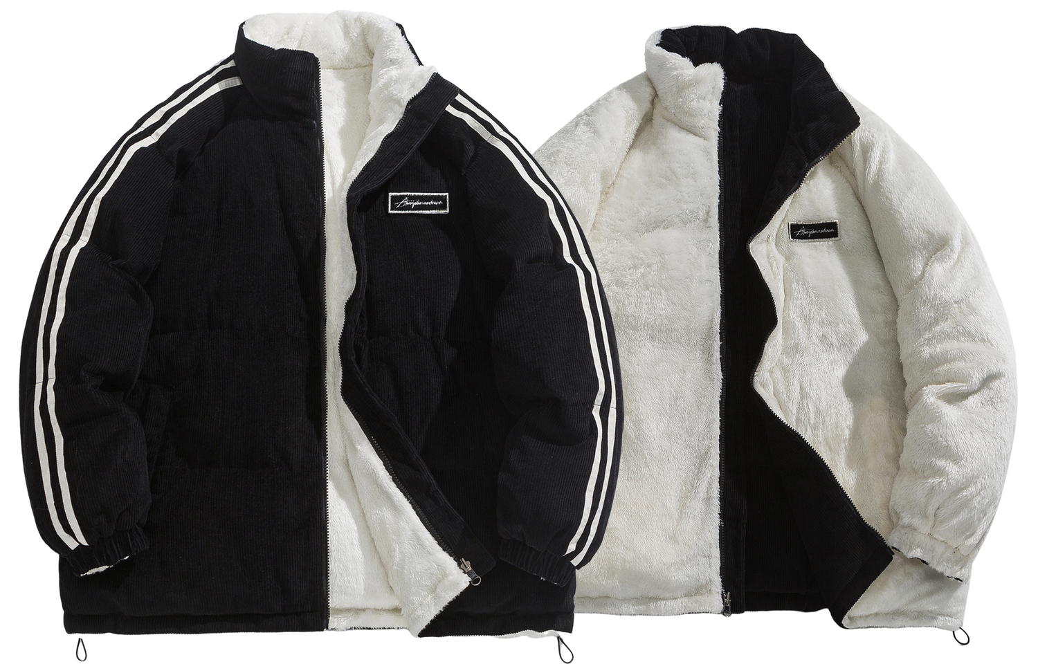 

WARRIOR Пуховик унисекс Huichao Open Ended Smile Collection, Black