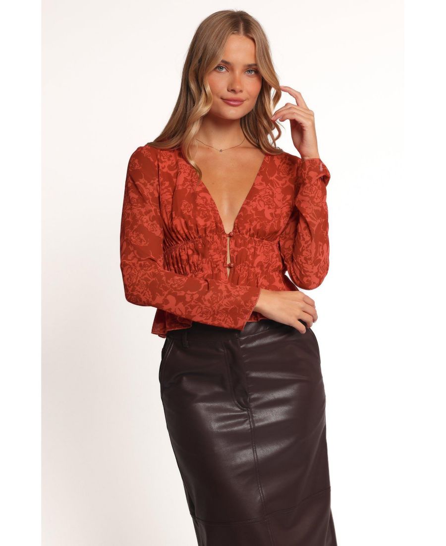 

Женская блузка с длинными рукавами Monica Petal and Pup, Red roses