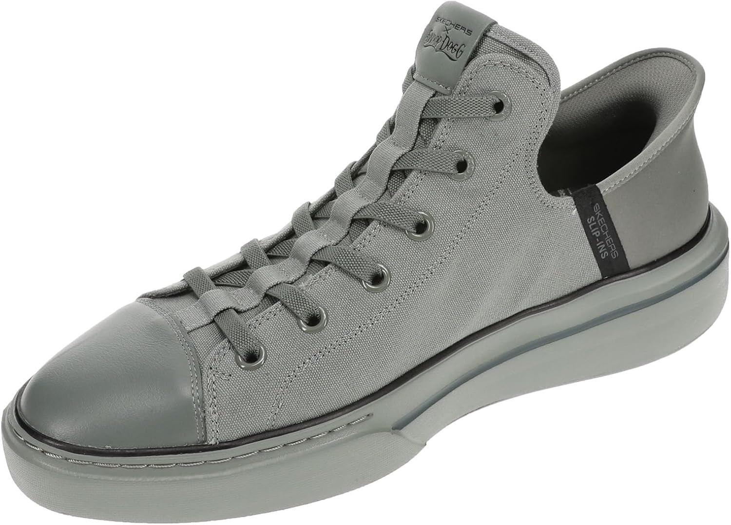 Мужские кроссовки Skechers Snoop Dogg: Snoop ONE-BOSS Life Canvas Hands Free Slip-Ins, оливковый — фото 4