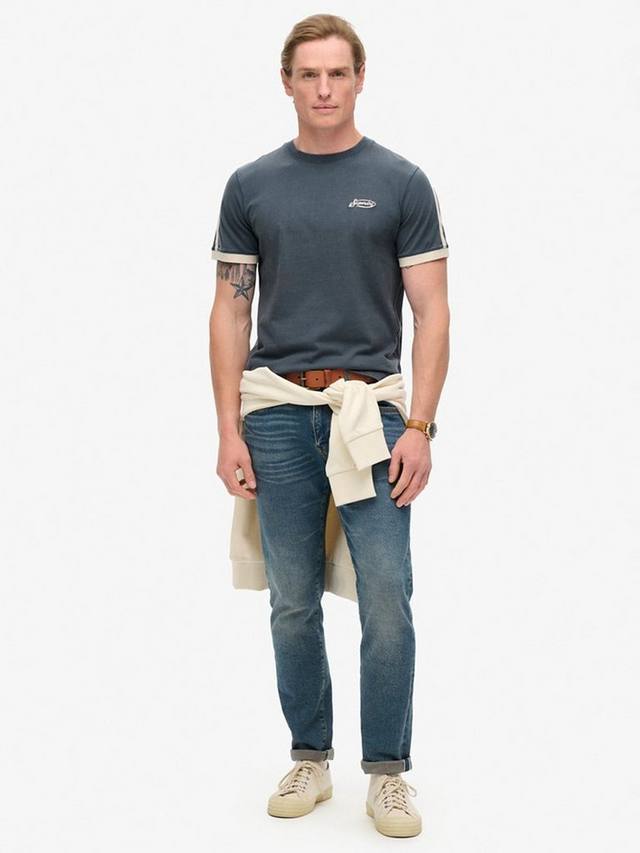 Футболка в полоску с логотипом essential в стиле ретро Superdry, цвет Lauren Navy — фото 3