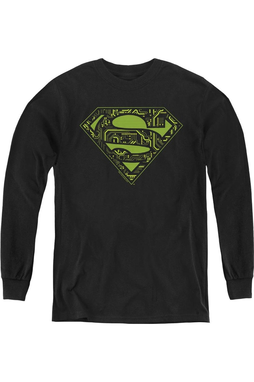 

Футболка с длинным рукавом Superman Circuits Shield для детей Gildan, черный