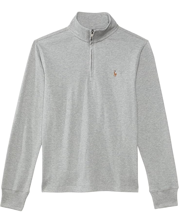 

Свитер Polo Ralph Lauren Kids Cotton Interlock Quarter-Zip Pullover, цвет Andover Heather