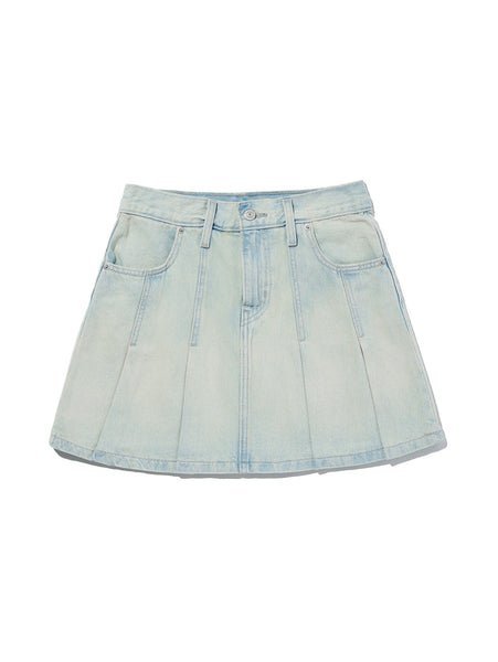 Плиссированная мини-юбка, светло-индиговый цвет Levi's, Light Indigo - Worn In — фото 4