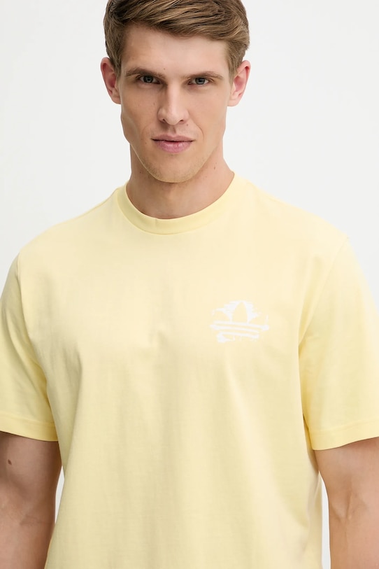 Хлопковая футболка с принтом Graphic Tee Adidas Originals, желтый — фото 4