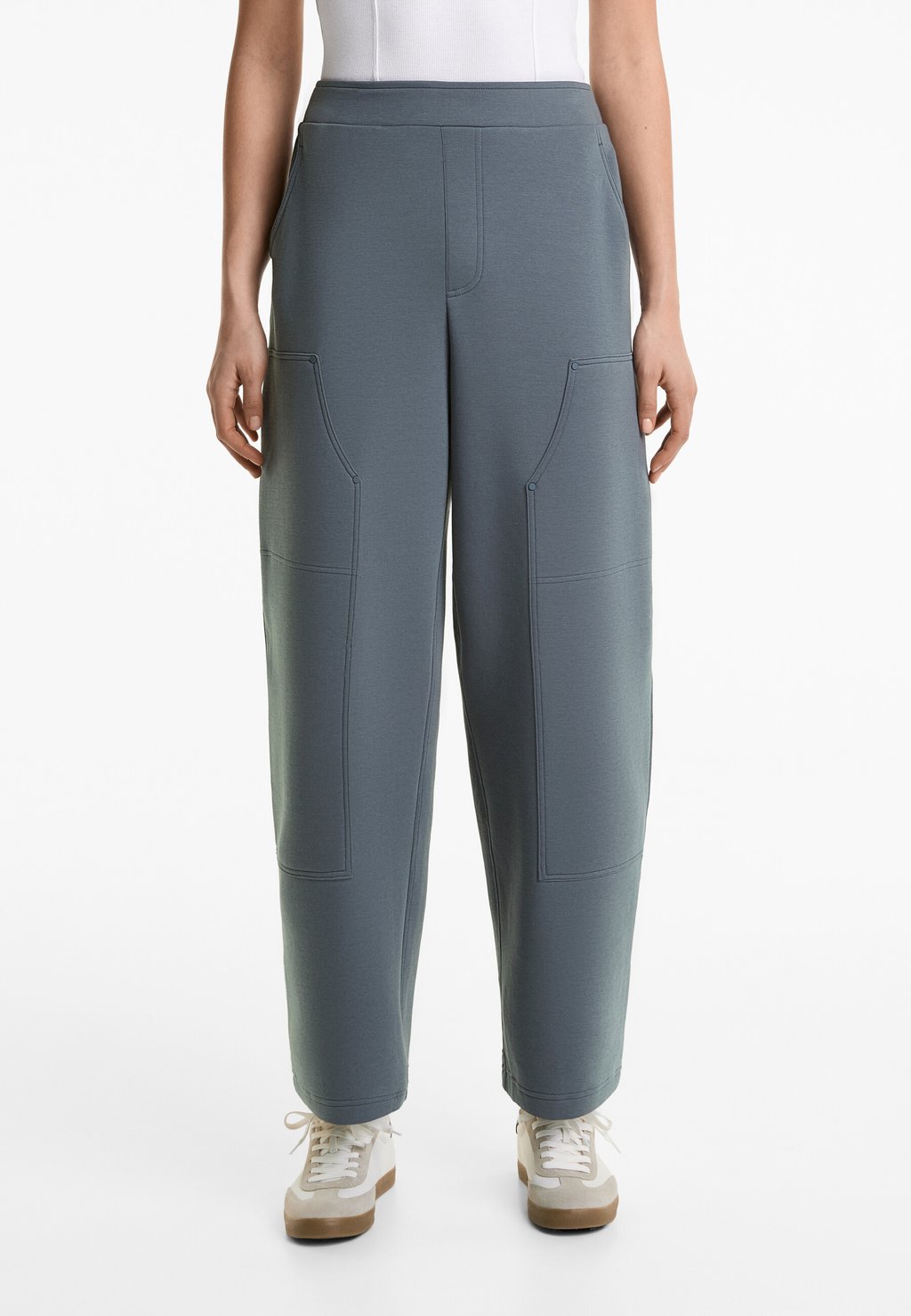 

Спортивные брюки RELAXED COTTON BLEND WITH FRONT DETAILS OYSHO, темно-синий