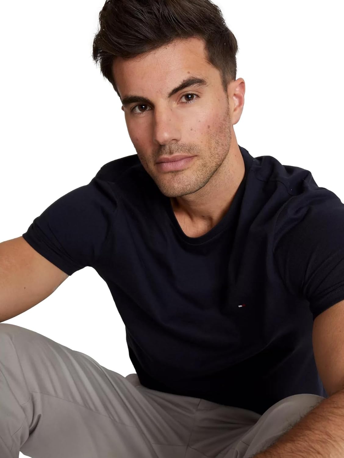 

Мужская футболка Tommy Hilfiger с круглым вырезом, классический крой, короткий рукав, однотонная рубашка, Desert Sky Navy, Коричневый, Мужская футболка Tommy Hilfiger с круглым вырезом, классический крой, короткий рукав, однотонная рубашка, Desert Sky Nav