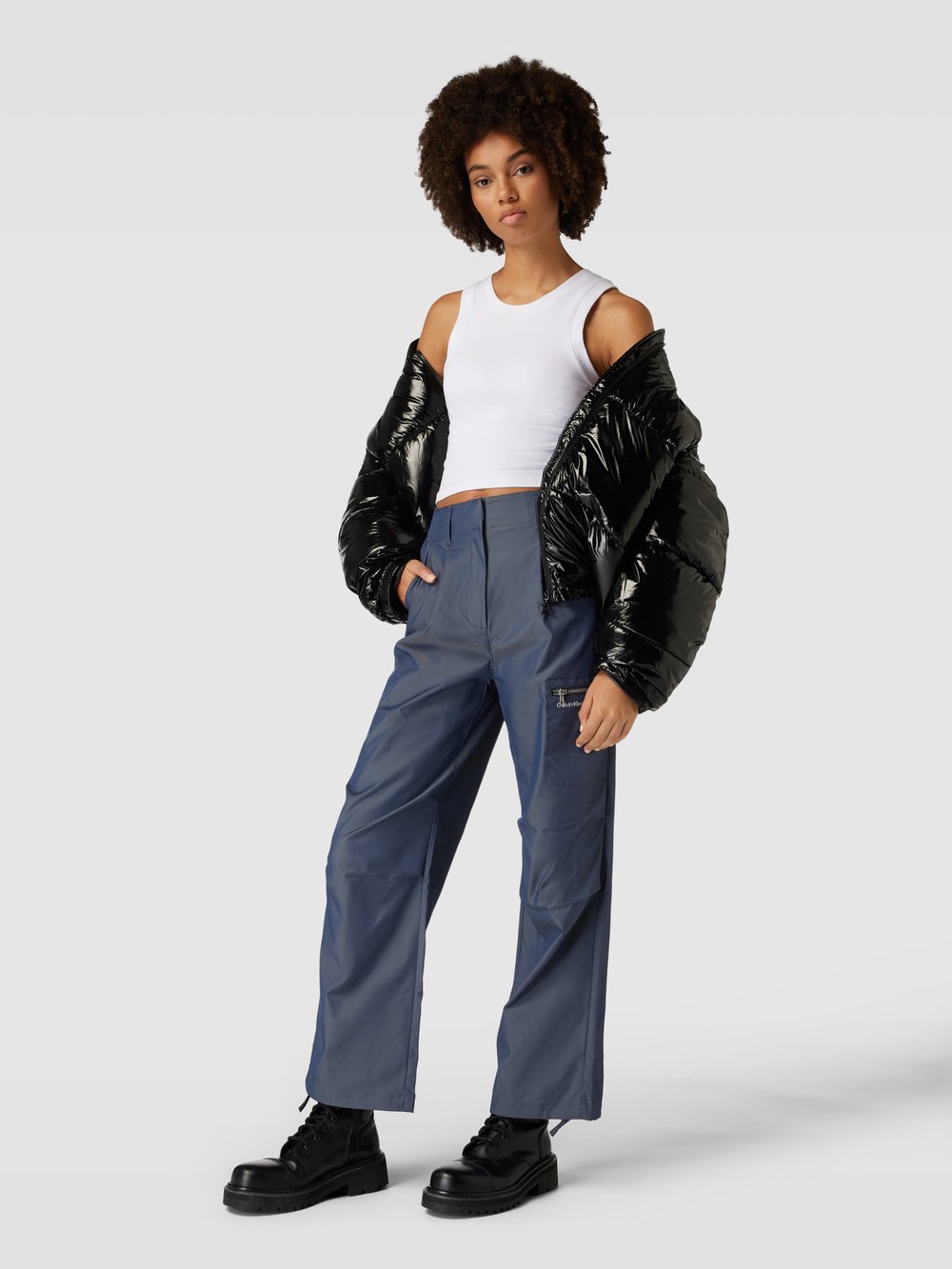 

Брюки с боковым карманом на молнии Calvin Klein Jeans, графит