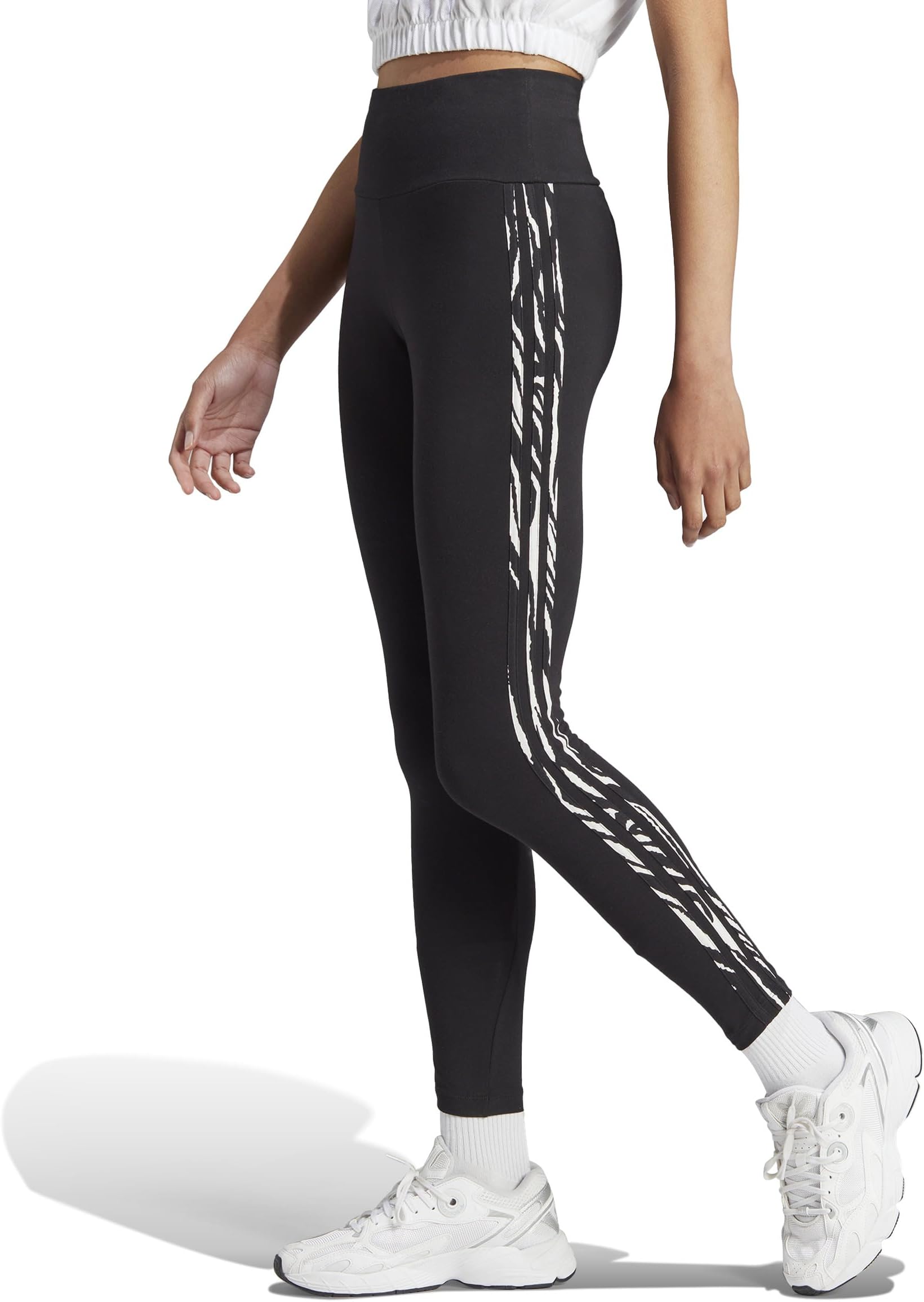 

Брюки Adidas 3-Stripes Zebra Animal Infill Tights, цвет Cloud White/Black