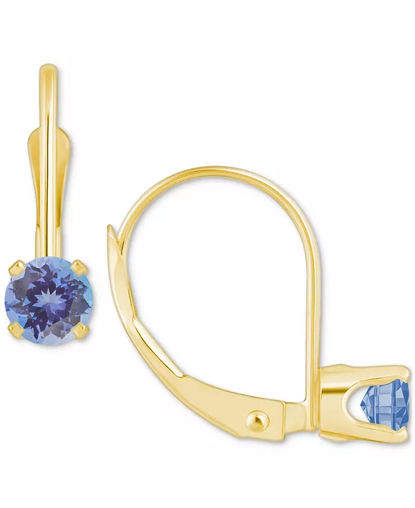 

Серьги с застежкой-русалкой и солитером изумруда (1/2 карата) из 14-каратного золота (также с рубинами, сапфирами и танзанитами) Macy'S, tanzanite