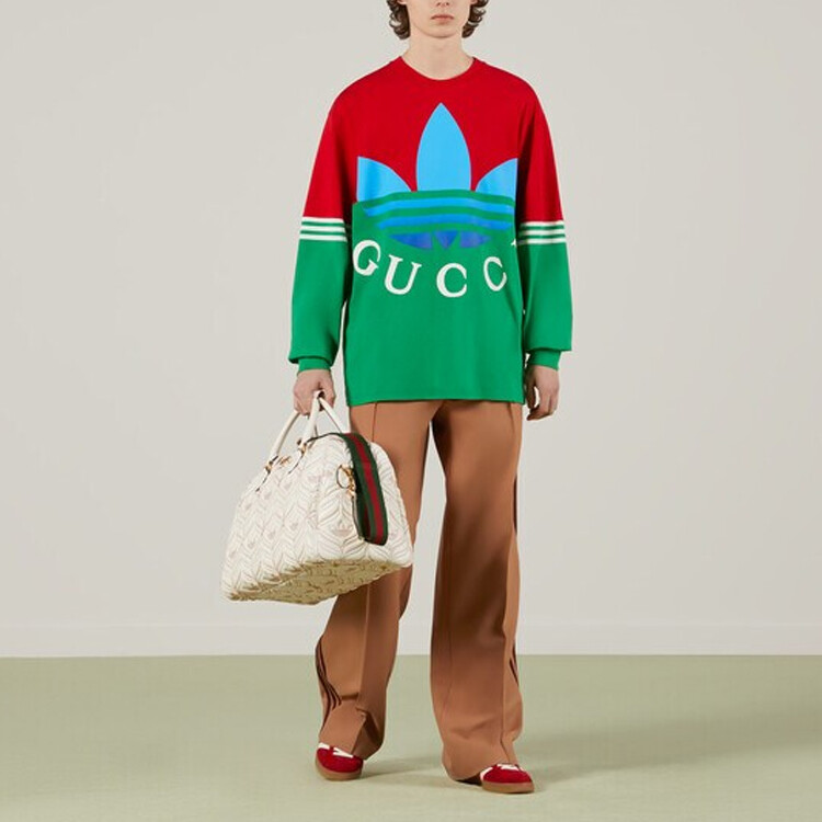Футболка Adidas X Gucci мужская, зеленый — фото 2