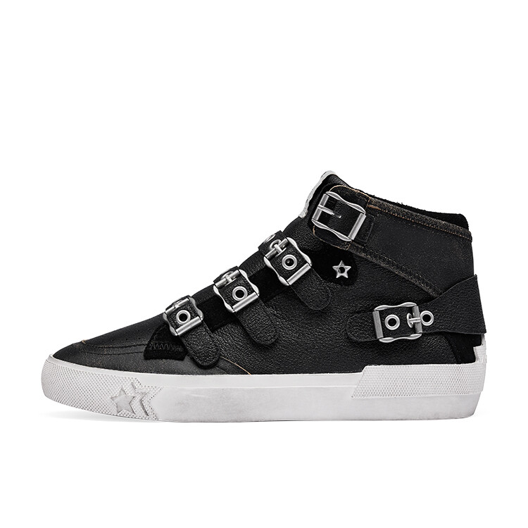 Кроссовки ASH Skateboarding Shoes Women's High-top White, черный