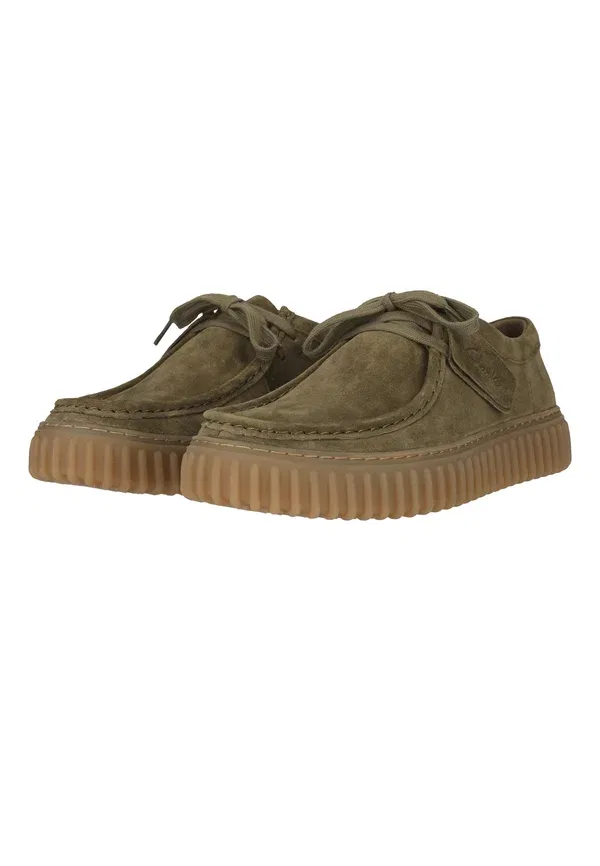 Полуботинки Torhill lo casual lace ups Clarks, оливковая замша — фото 2