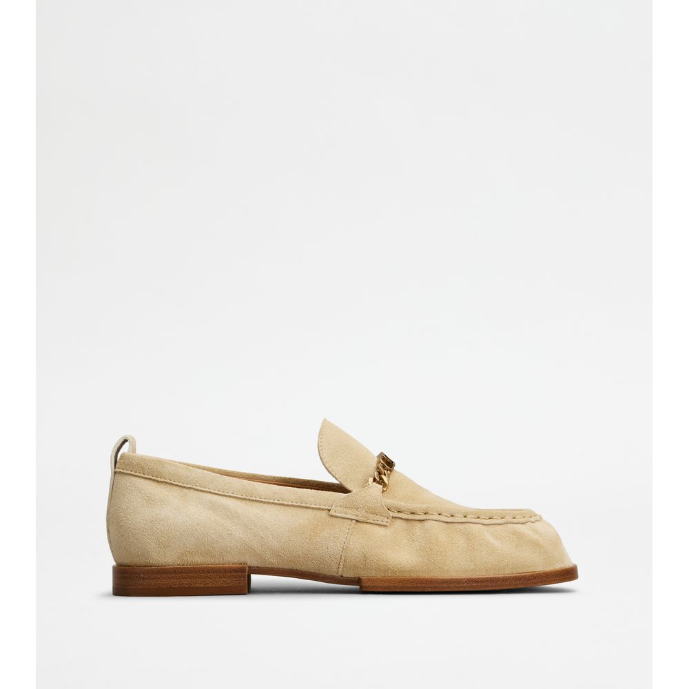 Лоферы из замши TOD's, бежевый