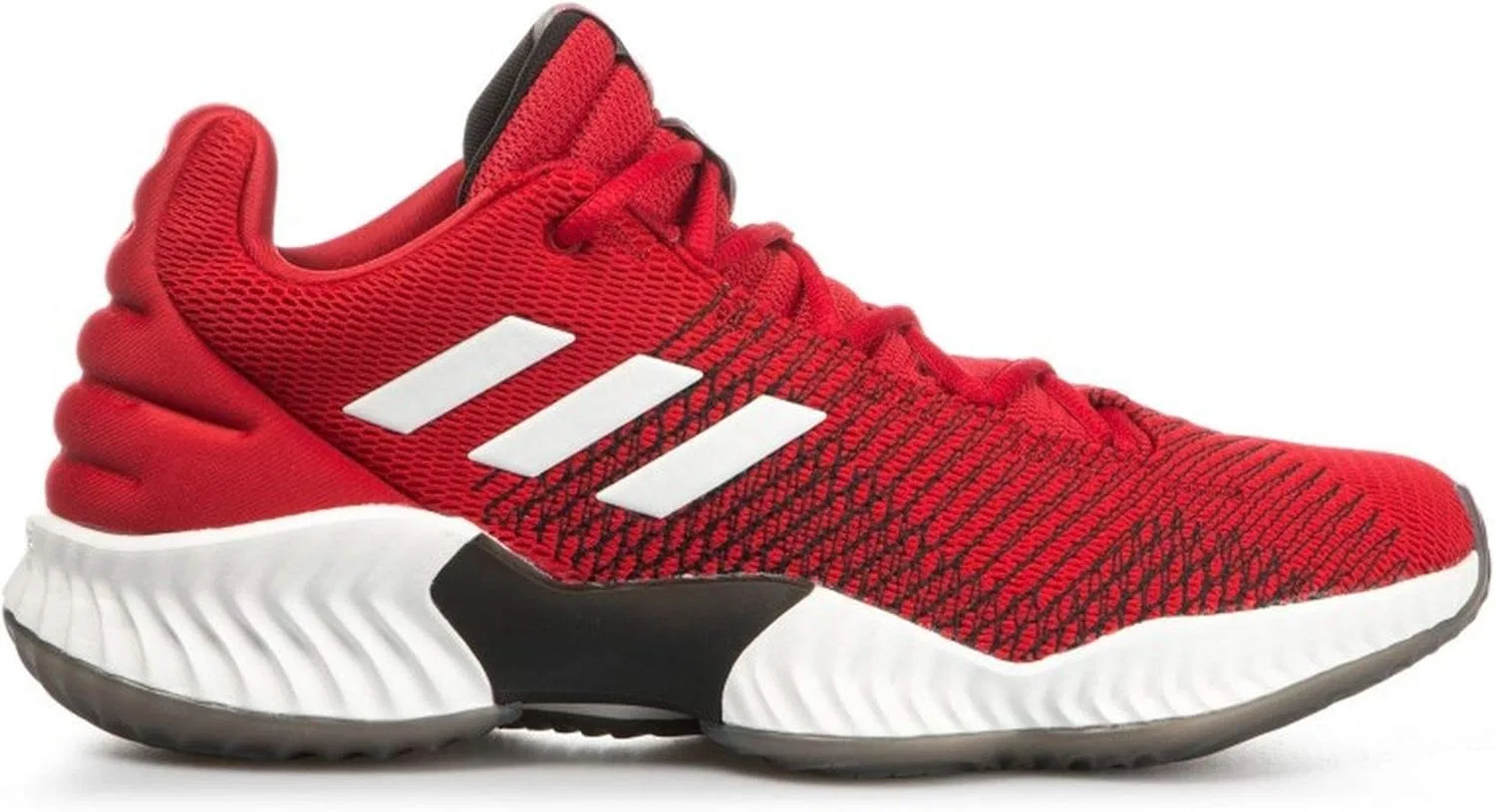Мужские низкие баскетбольные кроссовки Adidas Pro Bounce 2018, Red Powred Ftwwht Cblack Powred Ftwwht Cblack — фото 2