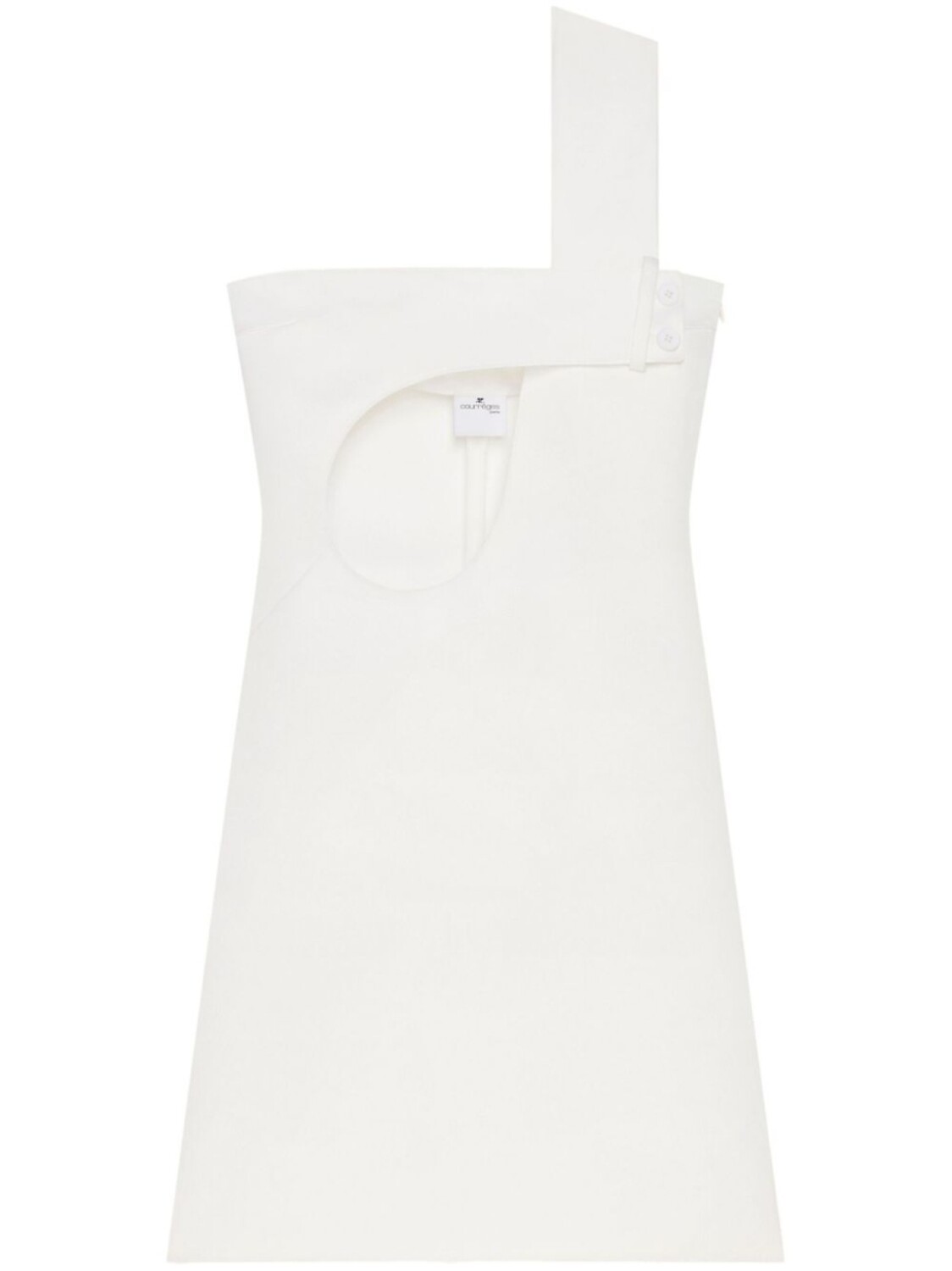 

Courrèges атласное платье с вырезами, белый