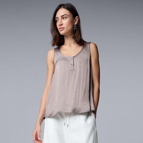 

Женский струящийся топ-блузон Henley Simply Vera Vera Wang, цвет driftwood