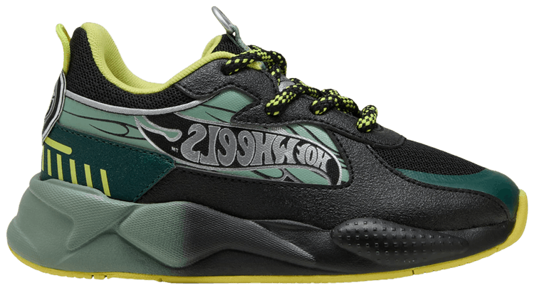 

Кроссовки Puma Hot Wheels x RS-X Little Kid 'Black Green Moon', зеленый