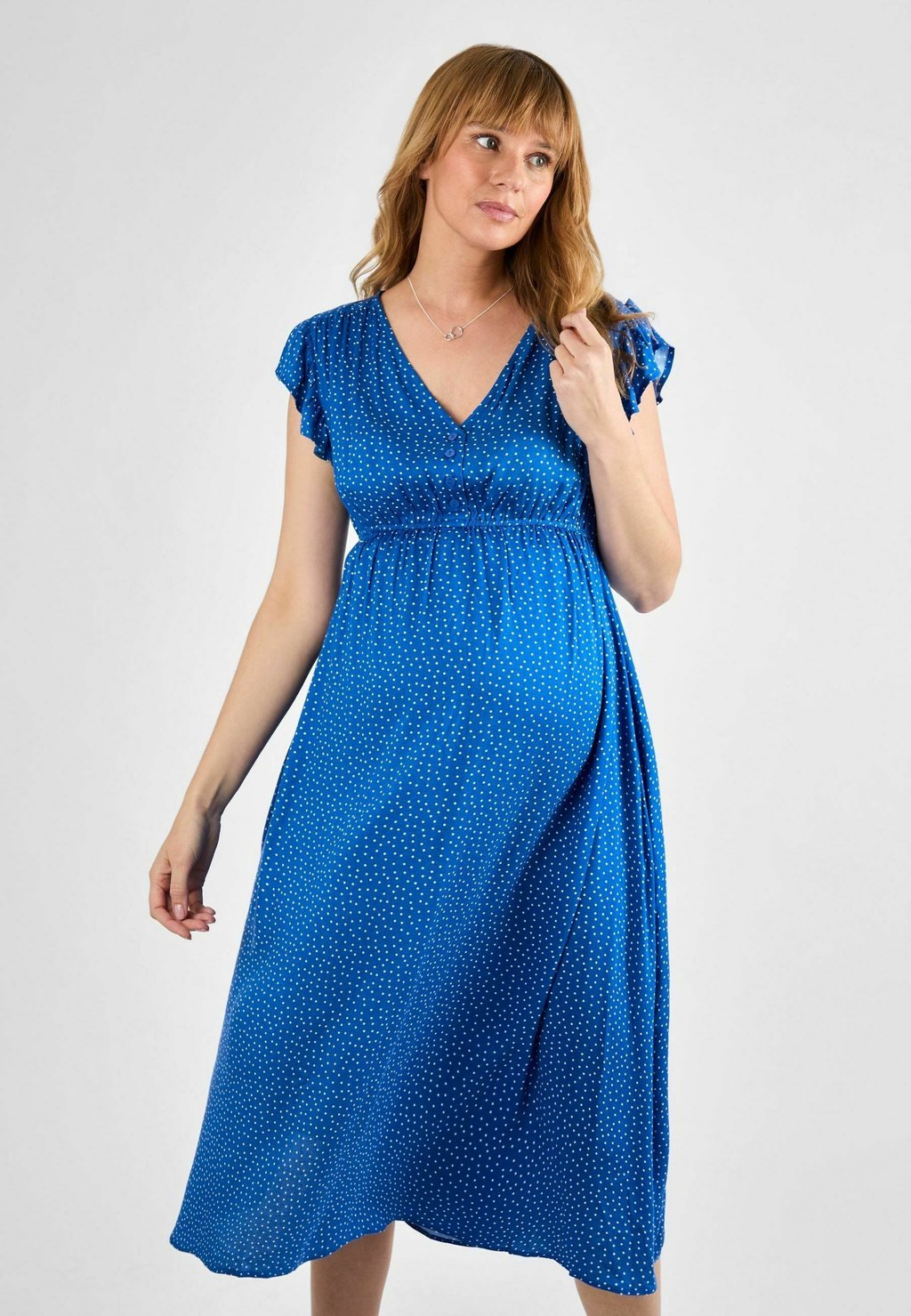 

Повседневное платье SPOT FRILL SLEEVE JoJo Maman Bébé, синий