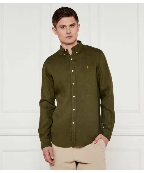 

Льняная рубашка Slim fit Polo Ralph Lauren, зеленый