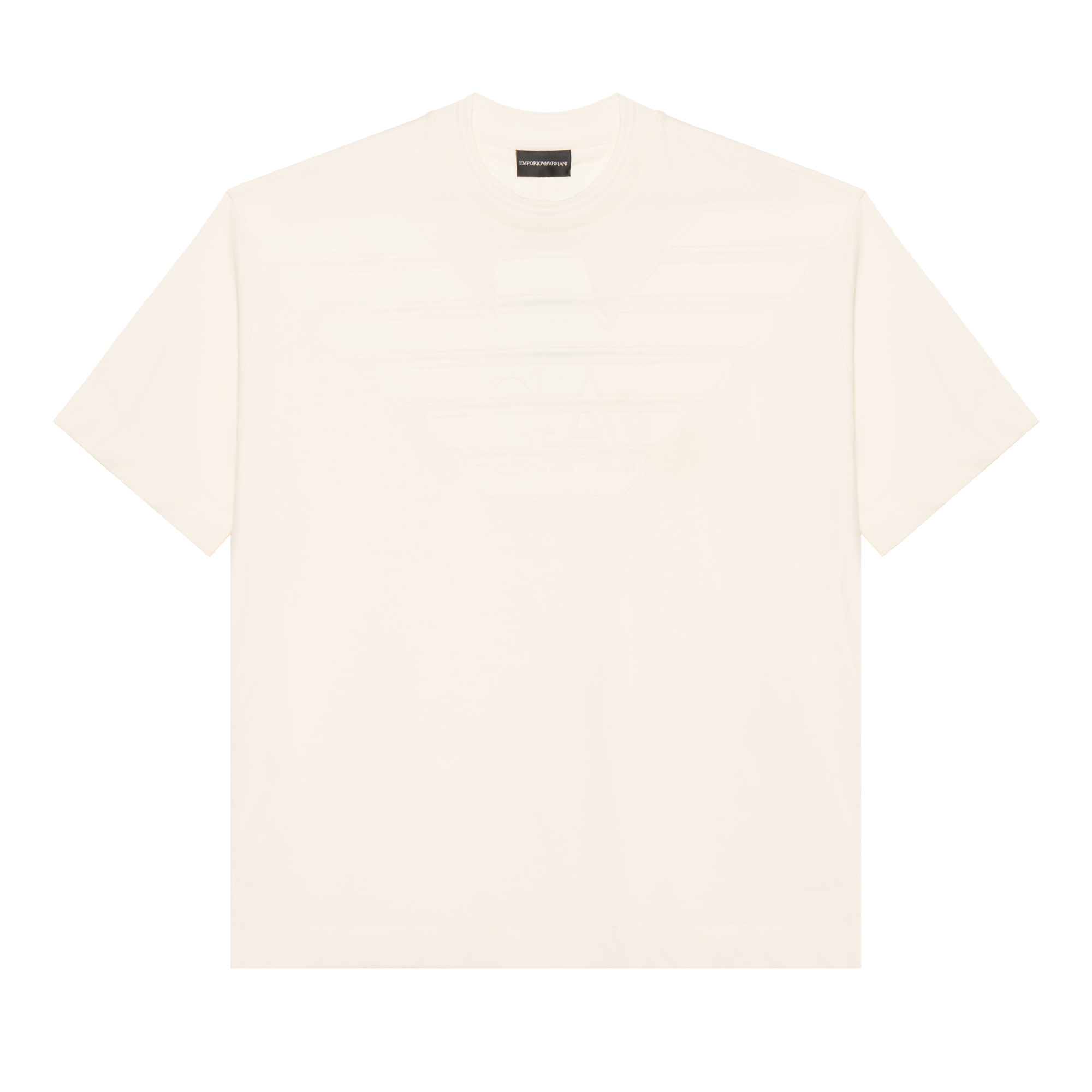 

Футболка из хлопка с тисненым логотипом EMPORIO ARMANI, белый