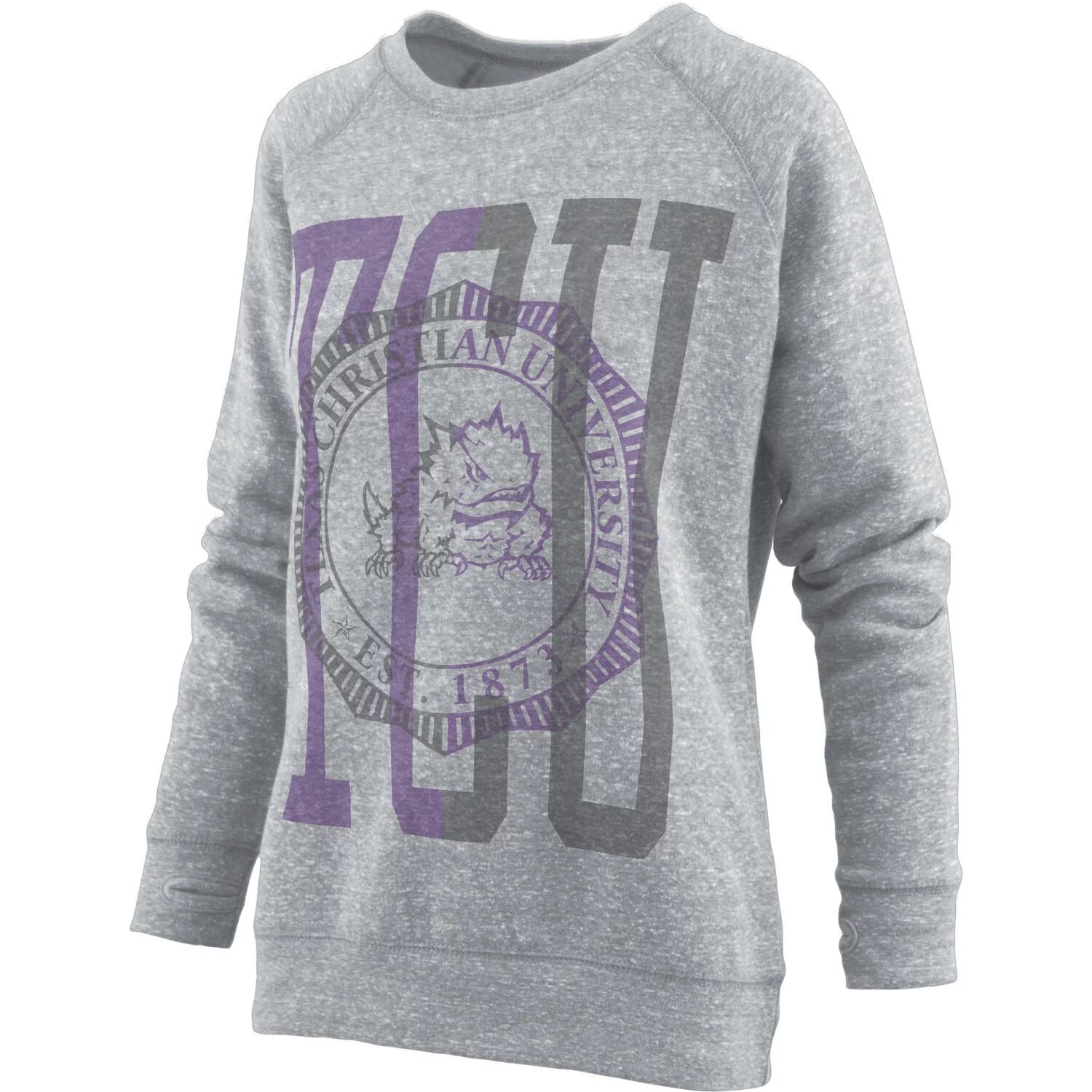 

Женский пуловер Pressbox Heather Grey TCU Horned Frogs Knobi реглан, толстовка