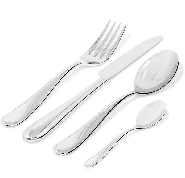 

Столовые приборы nuovo milano 4 шт. Alessi, серебряный
