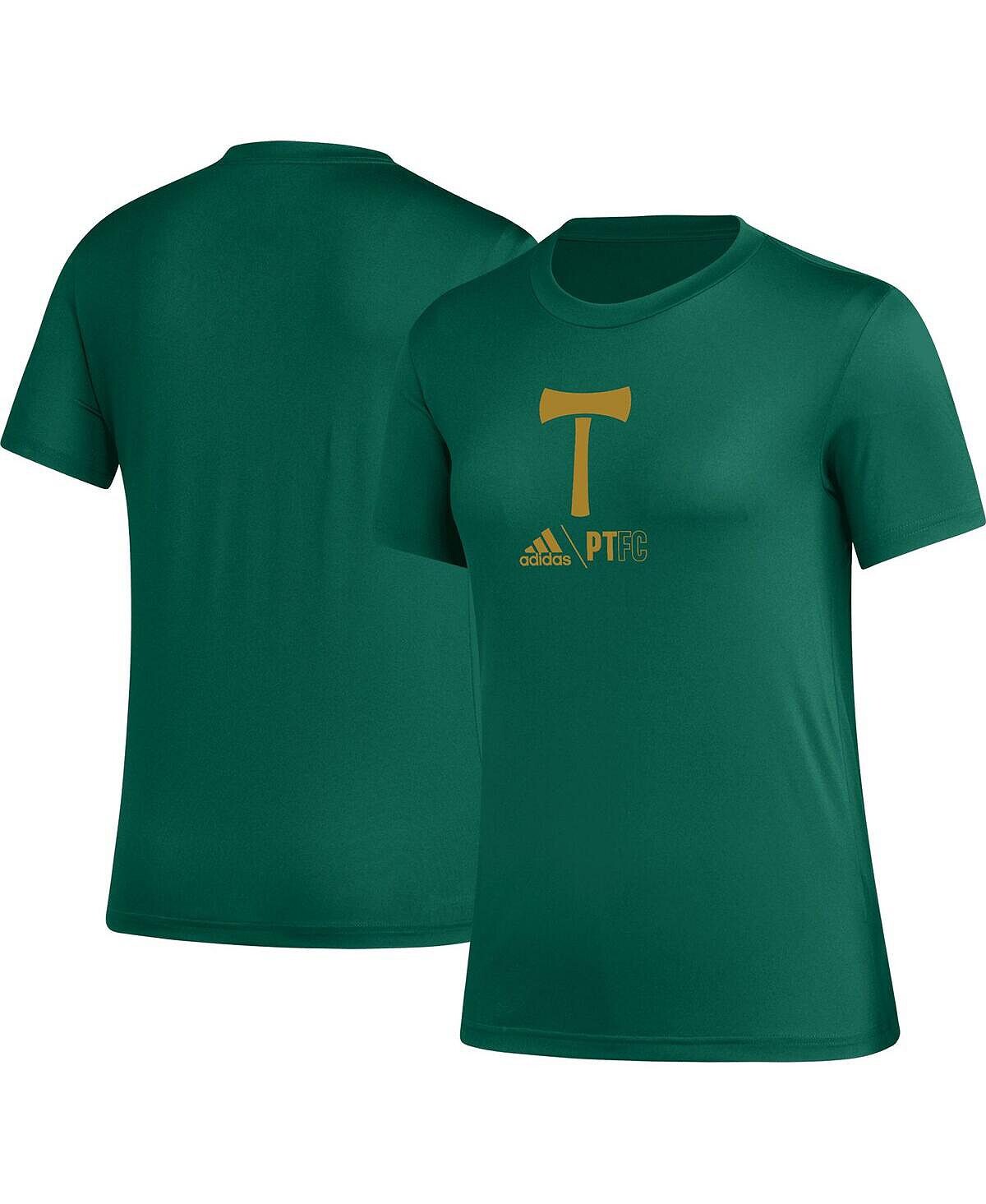 

Зеленая женская футболка Portland Timbers AEROREADY Club Icon adidas, зеленый