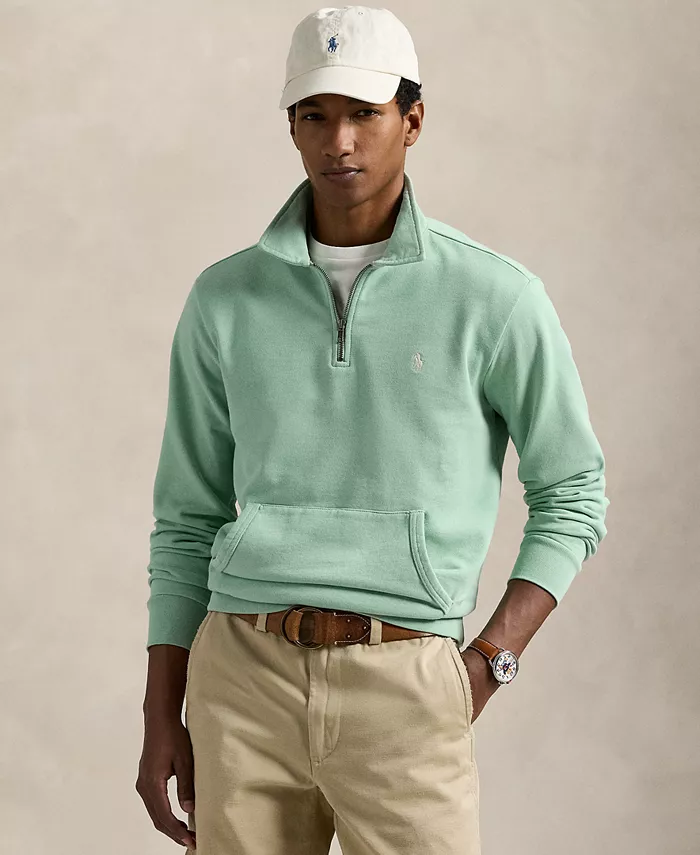 

Мужская флисовая толстовка с молнией до середины груди Loopback Polo Ralph Lauren, зеленый