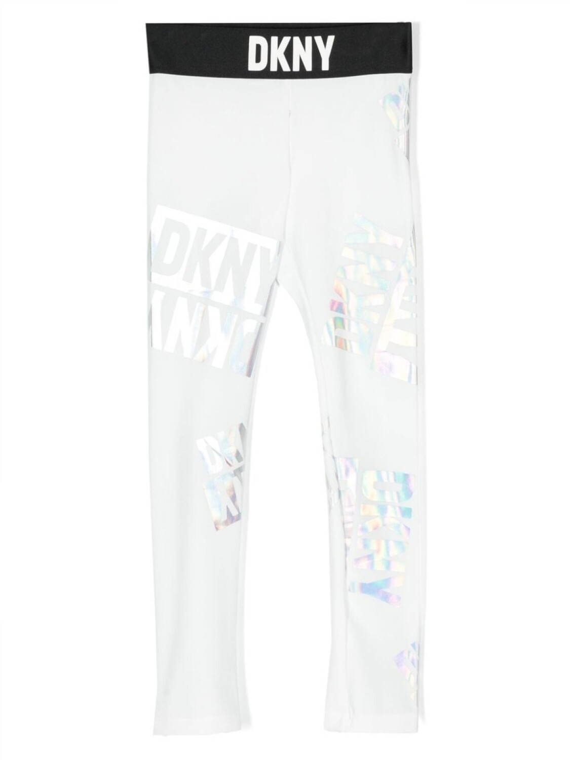 

Dkny Kids легинсы с переливающимся логотипом, белый