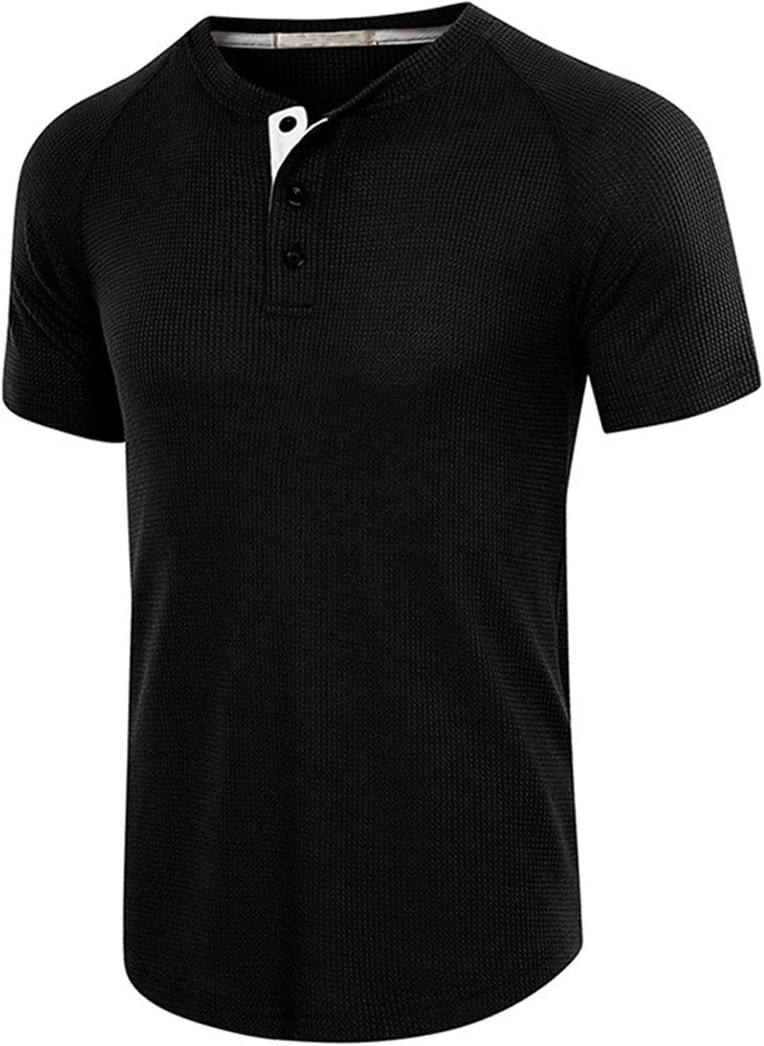 

Мужская футболка хенли с коротким рукавом и воротником SWJGLITTR