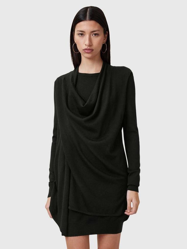 

Драповое платье из джерси drina AllSaints, черный