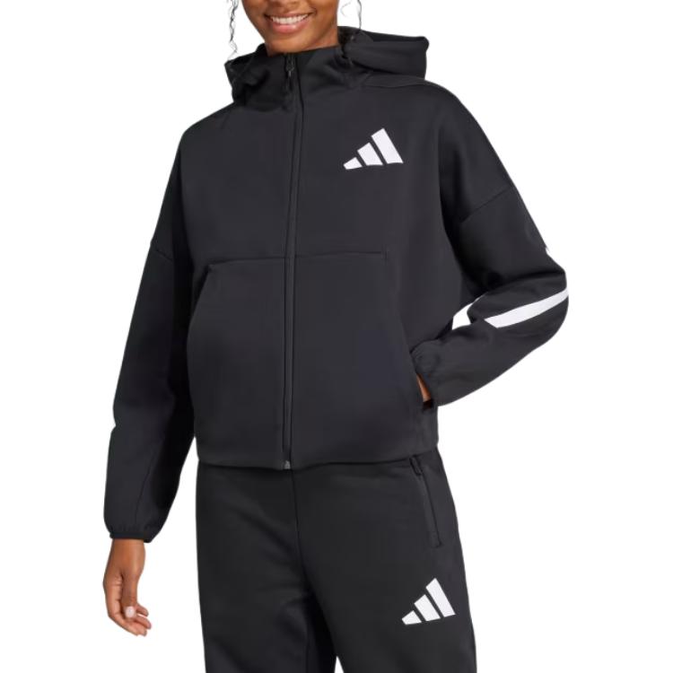 Толстовка Adidas Z.N.E. Full-Zip, черый/белый — фото 4