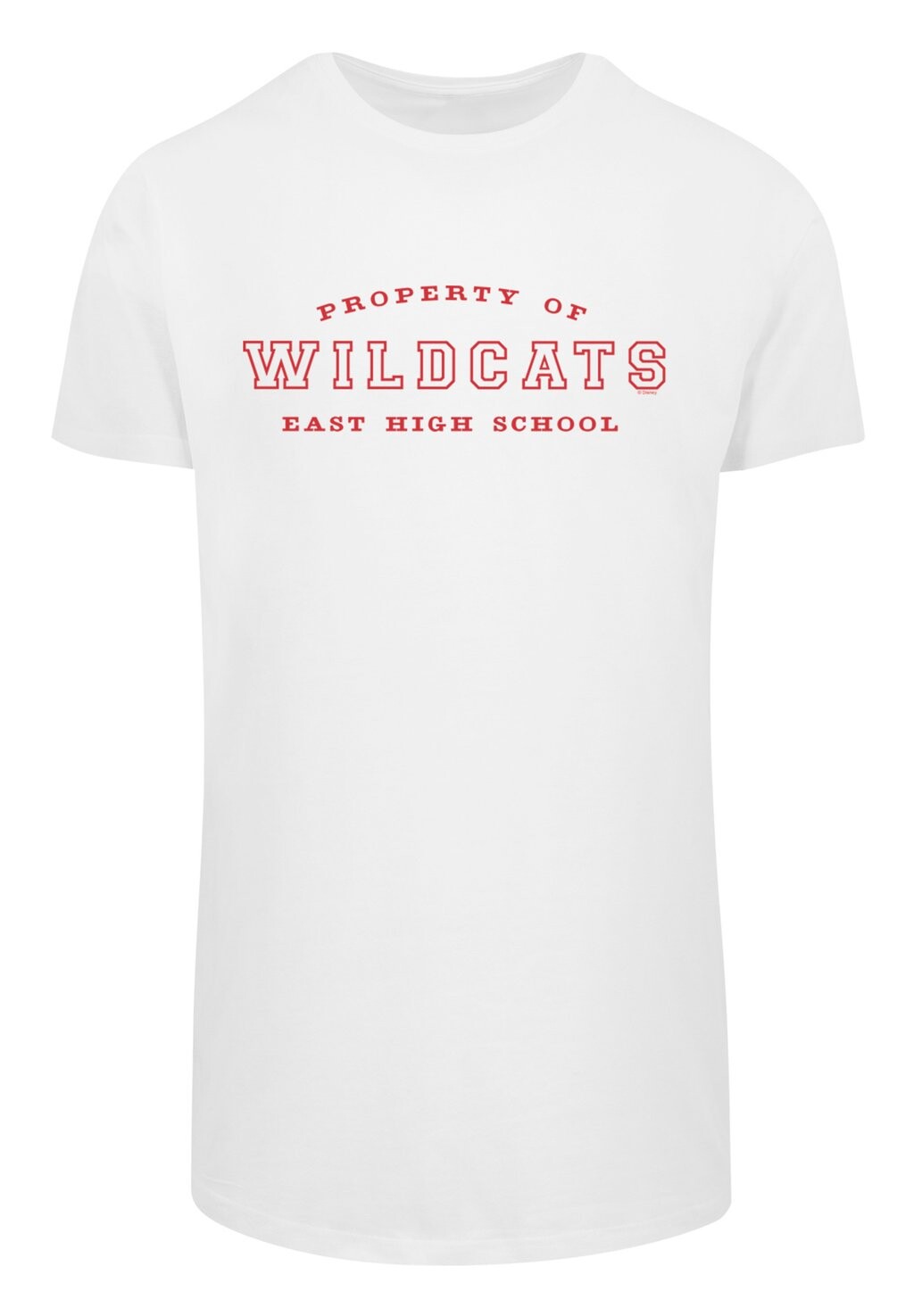 

Футболка с принтом DISNEY HIGH SCHOOL MUSICAL THE MUSICAL PROPERTY OF WILDCATS F4NT4STIC, белый