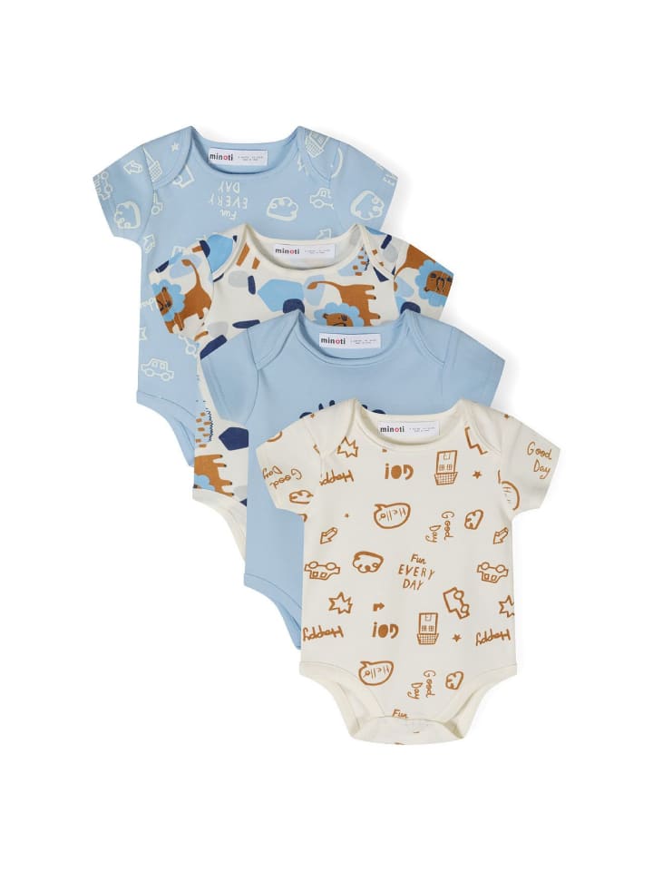 

Minoti Набор из 4 штук: боди с короткими рукавами 24babypack2 светло-голубого цвета