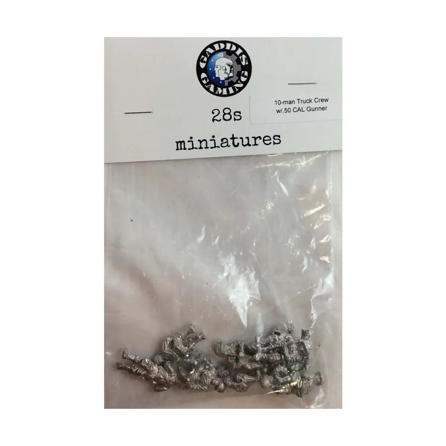 

США, экипаж грузовика из 10 человек с наводчиком .50 CAL, WWII Miniatures - United States - Assorted (28mm)