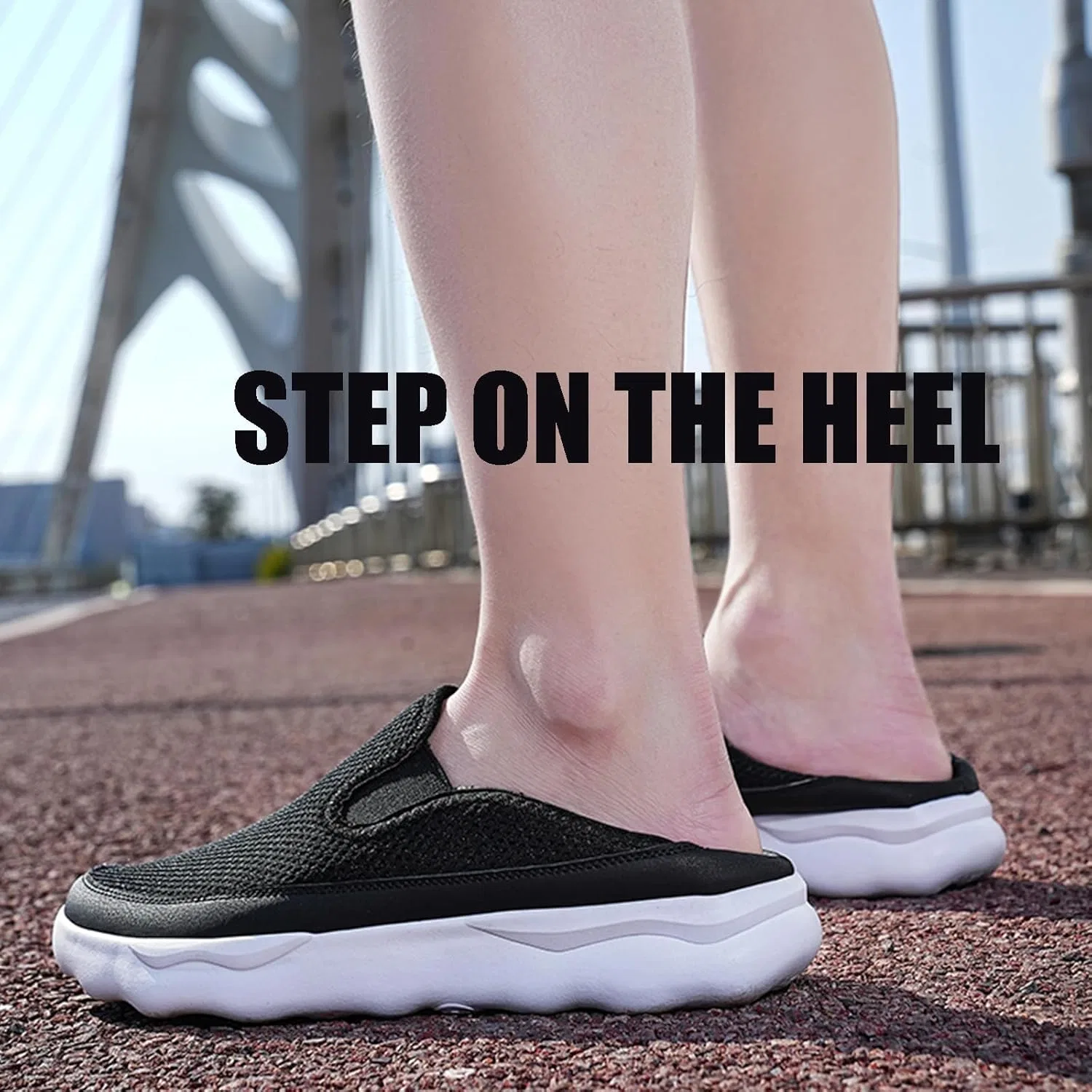 Мокасины дышащие, Slip on, черно-белые ZLNMLD — фото 4