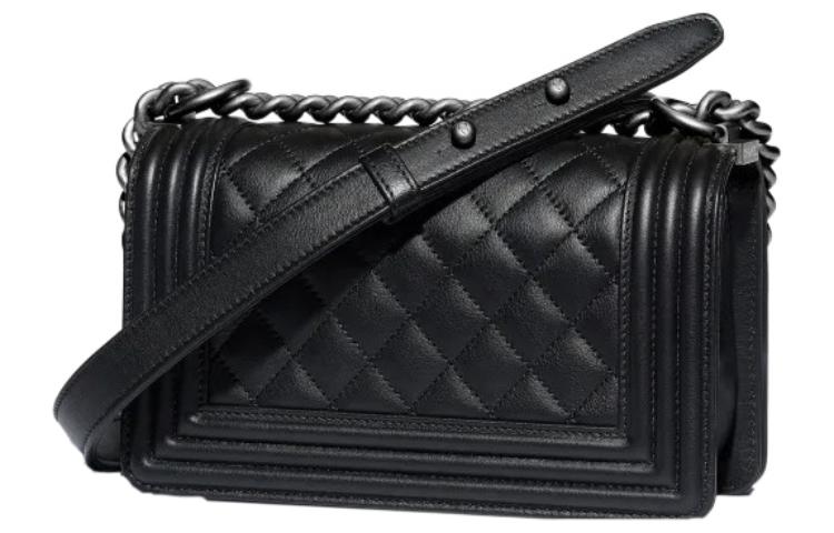 Leboy Кожаная Сумка Через Плечо, Средняя Унисекс Черная CHANEL — фото 4