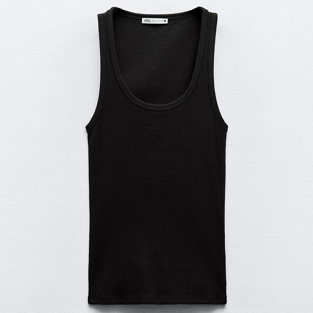 

Майка Zara Cotton, черный