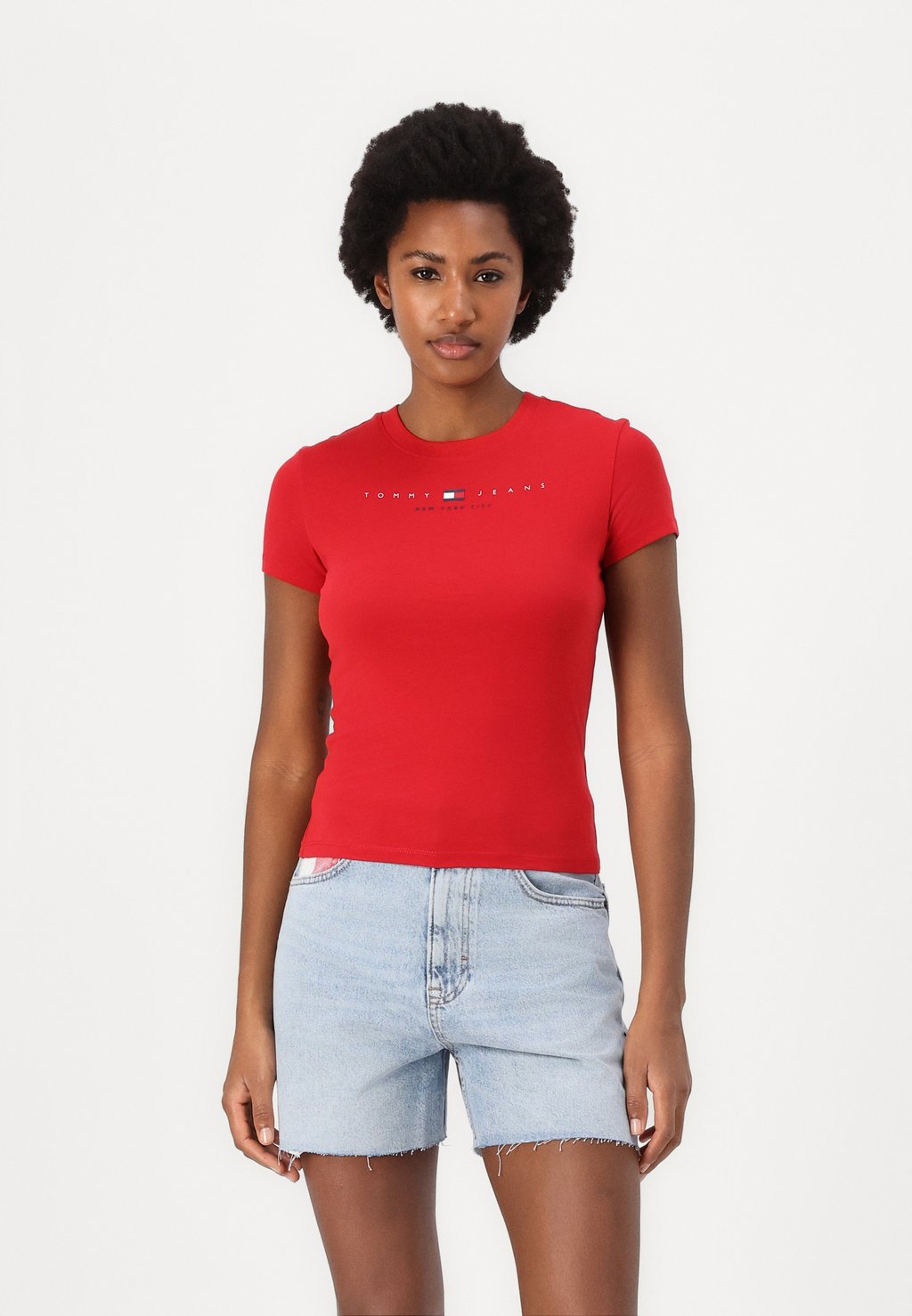 

Футболка с принтом SLIM LINEAR TEE Tommy Jeans, красный