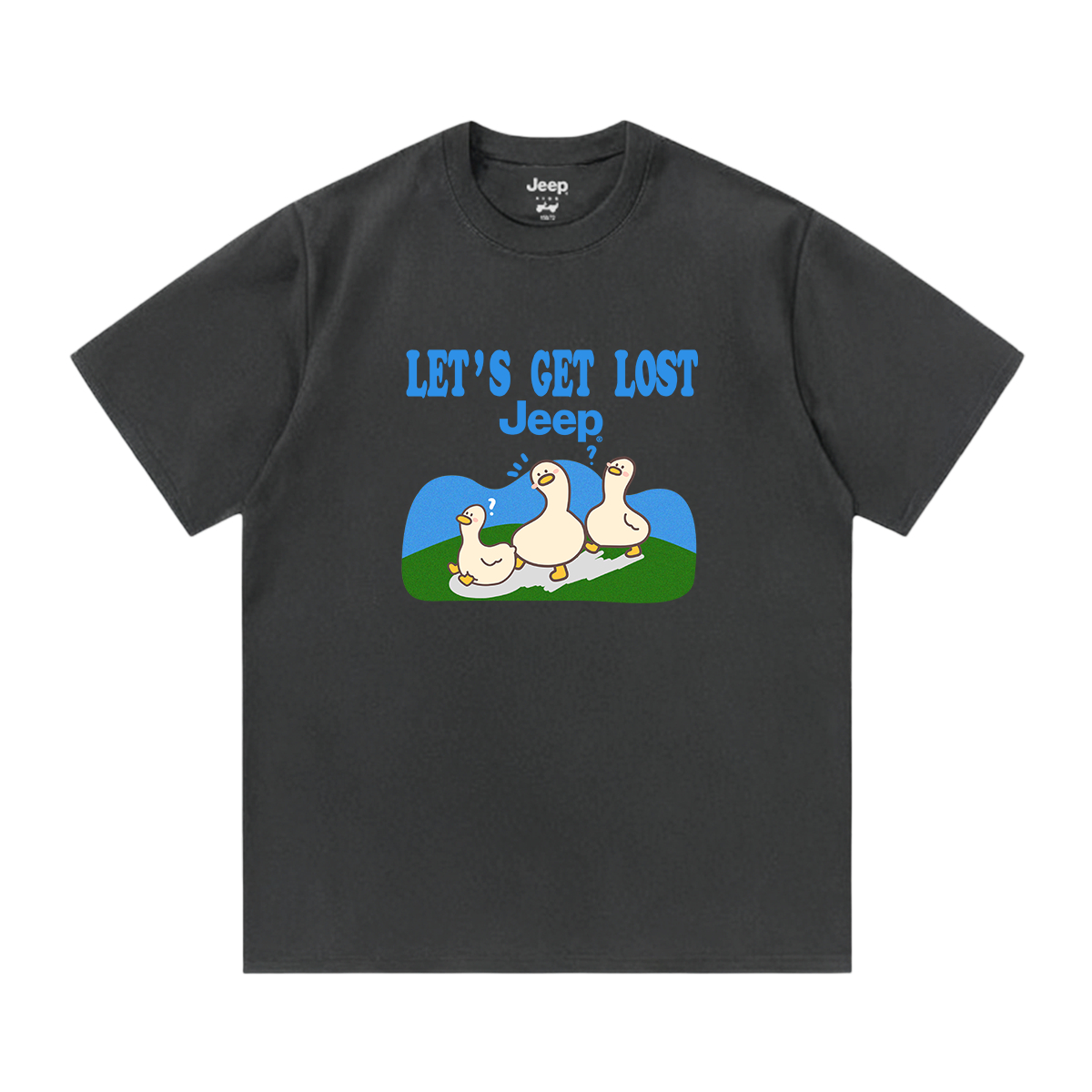 

Футболка для школьников с круглым вырезом Moderate Jeep, темно-серый