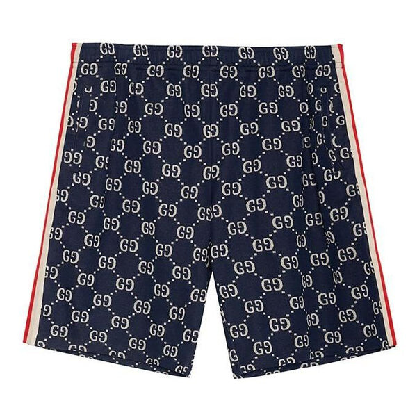 

Шорты side contrast striped jacquard shorts for men blue Gucci, синий