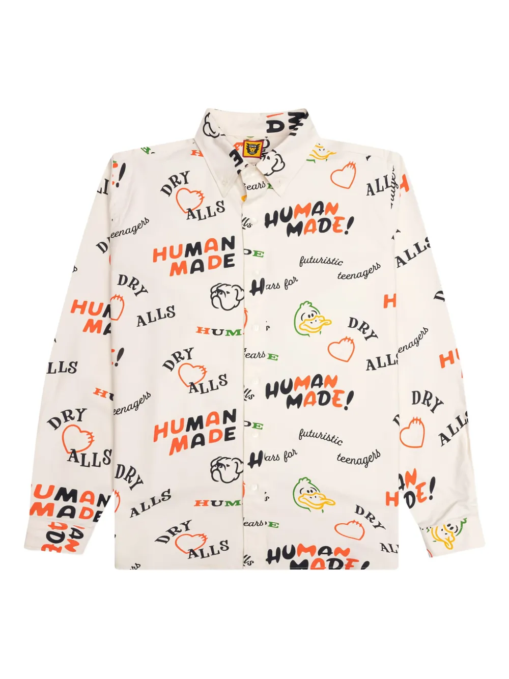 

Рубашка с логотипом и принтом утки Human Made, белый