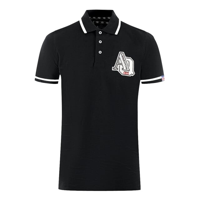 

Кружевная рубашка-поло Aq 1851 с вышивкой Aquascutum, черный